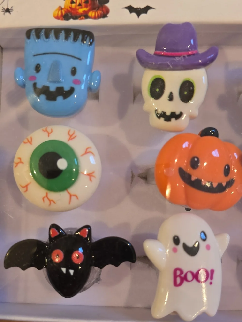 BULK Halloween Light-Up Rings - Assorted Ghosts, Pumpkins & Monsters